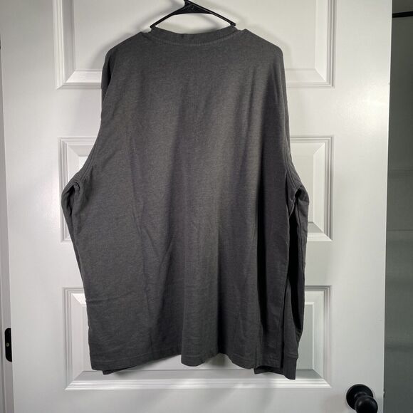 IZOD Saltwater Mens Shirt Size XXL 2X Gray Button Henley Long Sleeve Logo - Picture 5 of 11